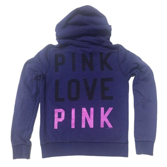PINK Victoria's Secret "Love Pink" Hoodie Small Pullover Sweatshirt - Picture 1 of 10
